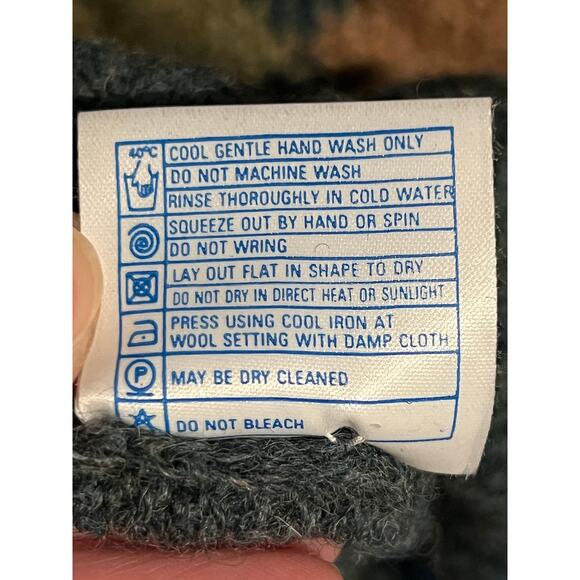 Vintage Wool McGeorge Shetland Sweater Mens Large Blue Argyle Scotland 80s 90s - Picture 8 of 9